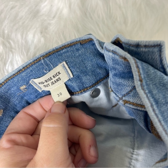 Madewell Kick Out Crop Jeans Boot Cut Denim light Blue Size 30 - Picture 3 of 8
